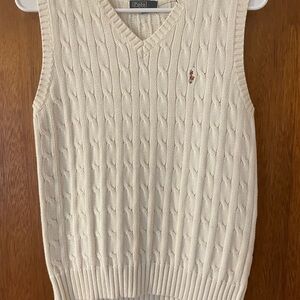 Ralph Lauren polo women V-Neck Cream Sweater Vest